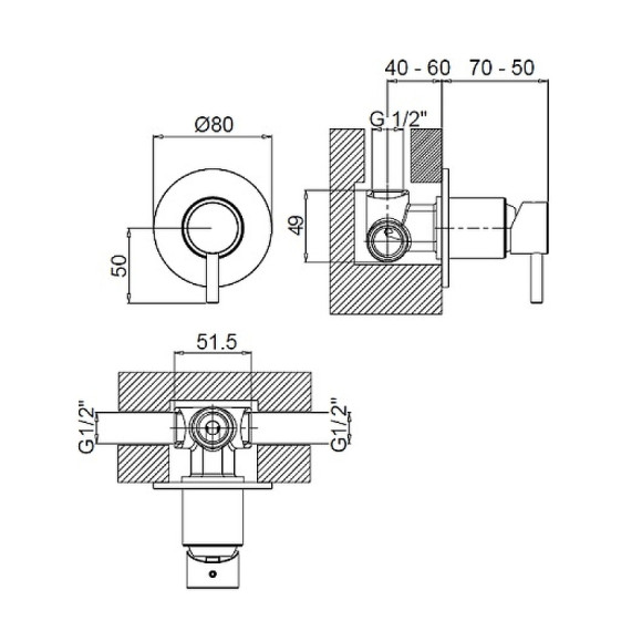 Смеситель для душа Margaroli Moderna RU2007AA01CR Хром Смеситель для душа Margaroli Moderna RU2007AA01CR Хром