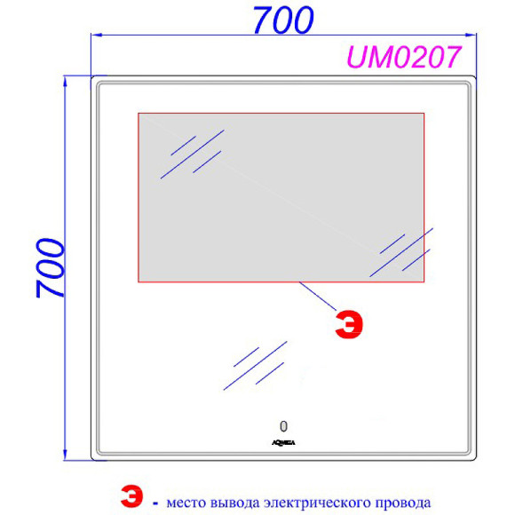 Зеркало Aqwella UM 70 UM0207 с подсветкой с сенсорным выключателем Зеркало Aqwella UM 70 UM0207 с подсветкой с сенсорным выключателем