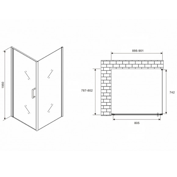Душевой уголок Abber Sonnenstrand 90х80 AG04090M-S80M профиль Хром стекло матовое Душевой уголок Abber Sonnenstrand 90х80 AG04090M-S80M профиль Хром стекло матовое