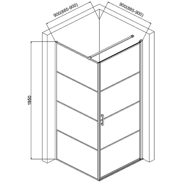Душевой уголок AQUAme 90x90 R AQM5215-RH-9 профиль Черный матовый стекло прозрачное Душевой уголок AQUAme 90x90 R AQM5215-RH-9 профиль Черный матовый стекло прозрачное