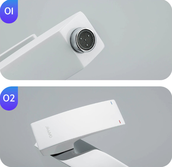 Смеситель для раковины Gappo G07 G1007-78 Белый Хром