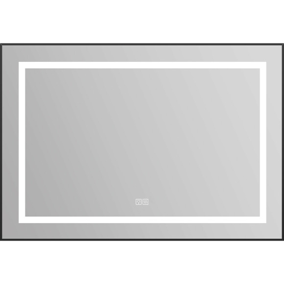 Зеркало BelBagno Kraft 98.5 SPC-KRAFT-985-685-TCH-WARM-NERO с подсветкой с подогревом Черное с сенсорным выключателем