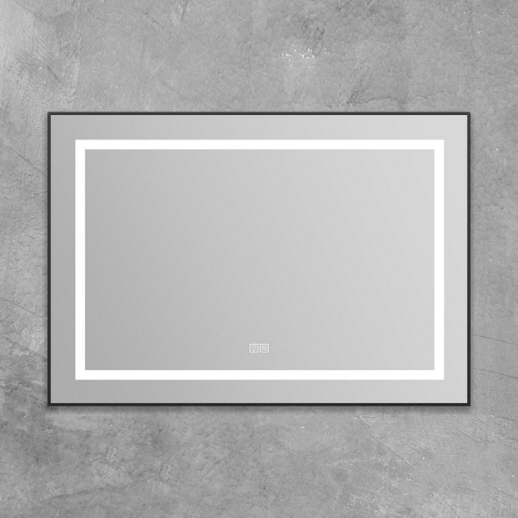 Зеркало BelBagno Kraft 98.5 SPC-KRAFT-985-685-TCH-WARM-NERO с подсветкой с подогревом Черное с сенсорным выключателем Зеркало BelBagno Kraft 98.5 SPC-KRAFT-985-685-TCH-WARM-NERO с подсветкой с подогревом Черное с сенсорным выключателем