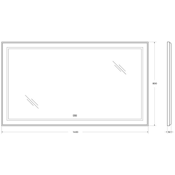 Зеркало BelBagno Kraft 140 SPC-KRAFT-1400-800-LED-TCH-WARM-NERO с подсветкой Черное с сенсорным выключателем и подогревом