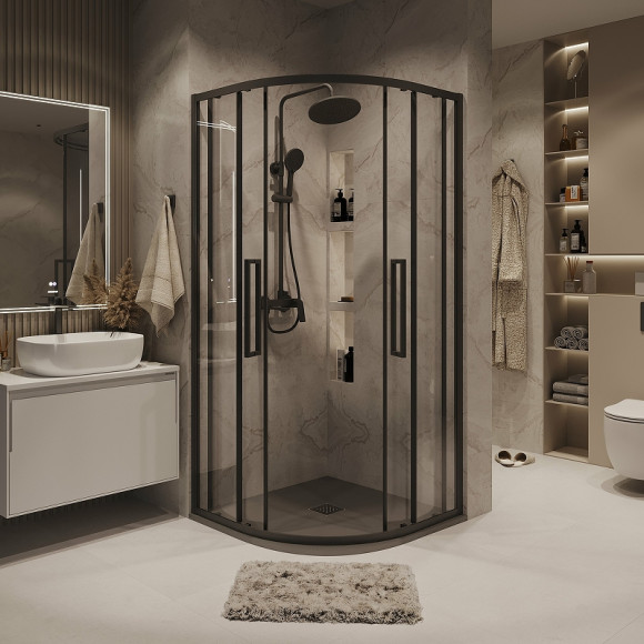 Душевой уголок Grossman Cosmo 100х100 301.K33.02.1010.21.00 профиль Черный матовый стекло прозрачное Душевой уголок Grossman Cosmo 100х100 301.K33.02.1010.21.00 профиль Черный матовый стекло прозрачное