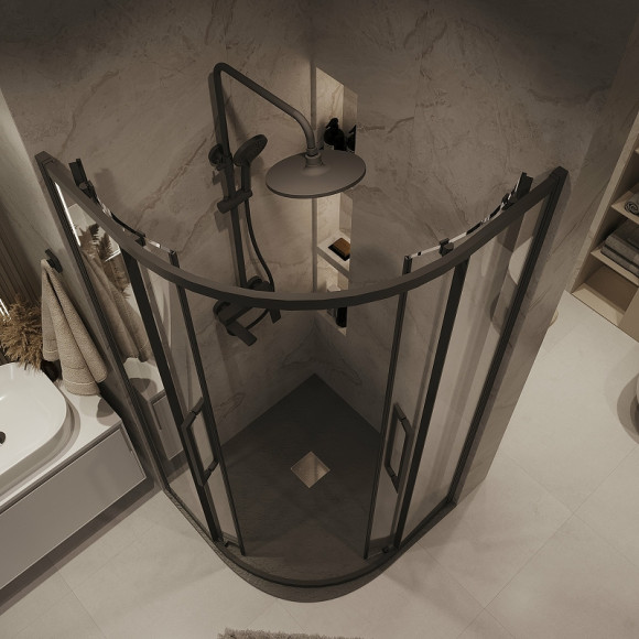 Душевой уголок Grossman Cosmo 100х100 301.K33.02.1010.21.00 профиль Черный матовый стекло прозрачное Душевой уголок Grossman Cosmo 100х100 301.K33.02.1010.21.00 профиль Черный матовый стекло прозрачное