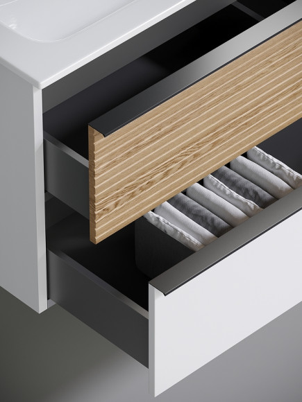 Тумба под раковину Sancos Delta 60 DL60W подвесная Дуб светлый Белая