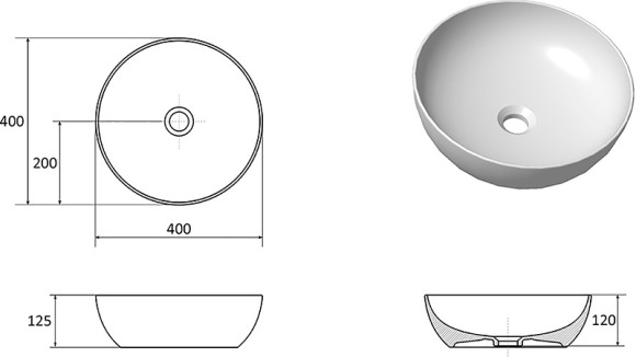 Раковина-чаша Ravak Uni Slim 40 XJX01140003 Белая Раковина-чаша Ravak Uni Slim 40 XJX01140003 Белая
