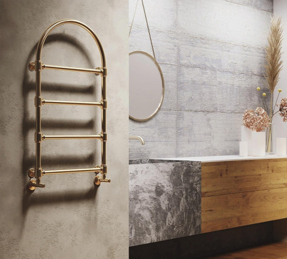 Водяной полотенцесушитель Terminus Версаль П4 500x930 4620768885020 Бронза, нижнее подключение, G 1/2" ВР, с комплектом вентилей