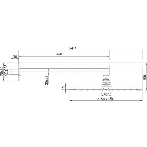 Верхний душ Bossini Cosmo H69598I.030 Хром Верхний душ Bossini Cosmo H69598I.030 Хром
