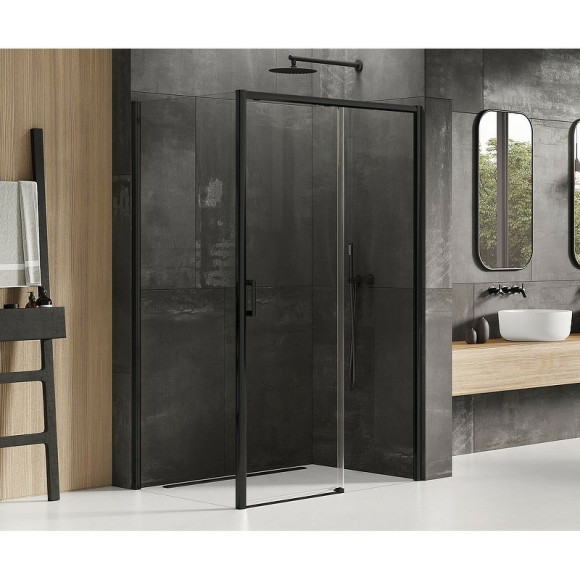 Душевой уголок New Trendy Prime Black 100х80 R D-0317A/D-0128B профиль Черный стекло прозрачное Душевой уголок New Trendy Prime Black 100х80 R D-0317A/D-0128B профиль Черный стекло прозрачное
