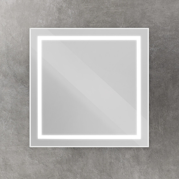 Зеркало BelBagno Kraft 80 SPC-KRAFT-800-800-SENS-AL с подсветкой Сатин с сенсорным выключателем