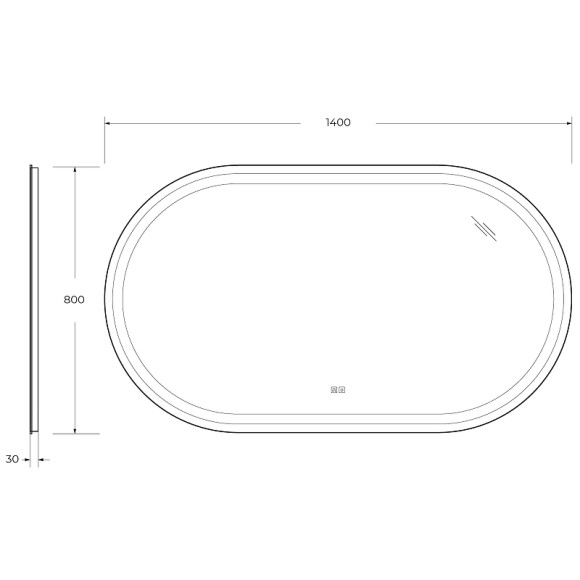 Зеркало Cezares Giubileo 140 CZR-SPC-GIUBILEO-1400-800-TCH-WARM с подсветкой с сенсорным выключателем и подогревом