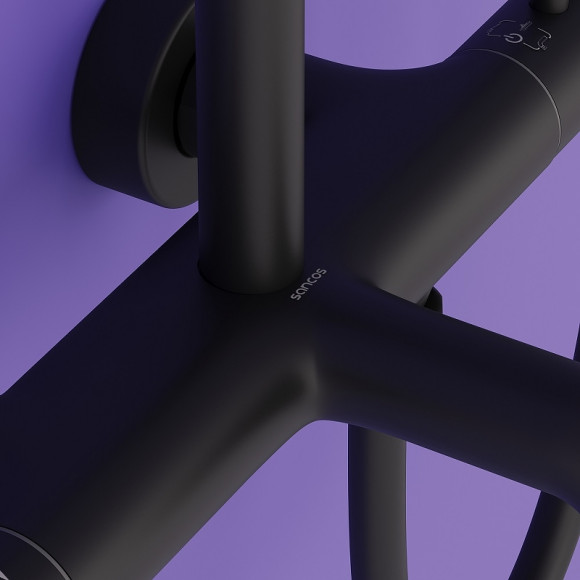 Душевая система Sancos Game SC3001MB с термостатом Черная матовая