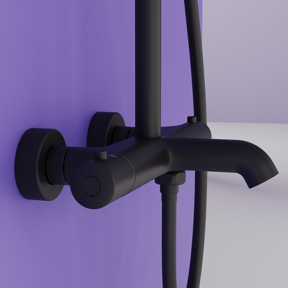 Душевая система Sancos Game SC3001MB с термостатом Черная матовая