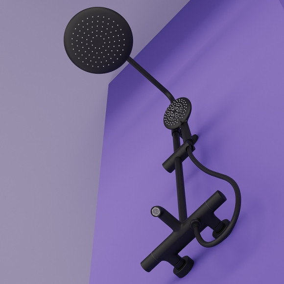 Душевая система Sancos Game SC3001MB с термостатом Черная матовая