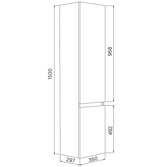 Шкаф пенал Iddis Zodiac 35 ZOD35A0i97 подвесной Белый матовый под Дерево