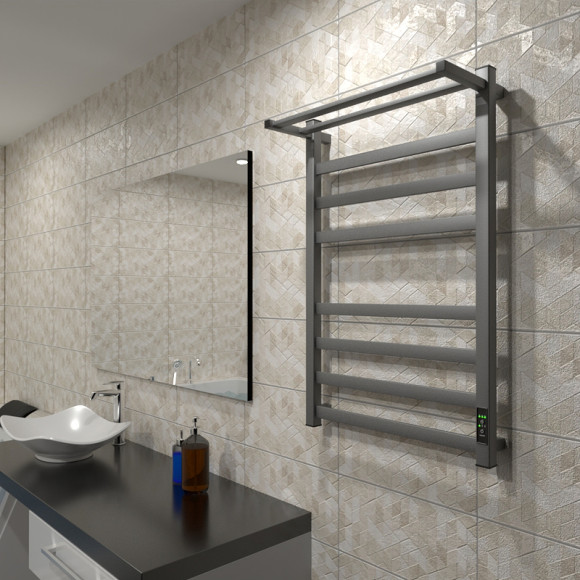 Электрический полотенцесушитель Маргроид 8110 профильный 800x500 8110-8050-5179-7024 с полкой Графитовый серый Электрический полотенцесушитель Маргроид 8110 профильный 800x500 8110-8050-5179-7024 с полкой Графитовый серый