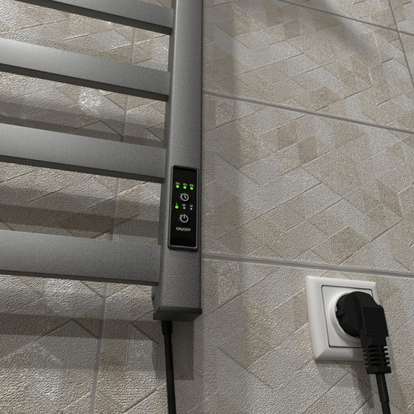 Электрический полотенцесушитель Маргроид 8110 профильный 800x500 8110-8050-5179-7024 с полкой Графитовый серый Электрический полотенцесушитель Маргроид 8110 профильный 800x500 8110-8050-5179-7024 с полкой Графитовый серый