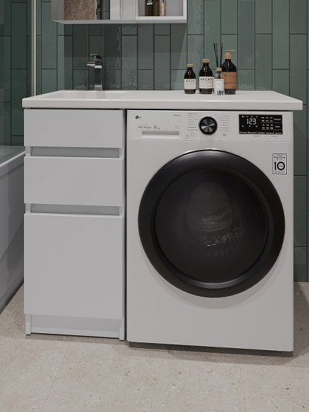 Тумба с раковиной Orange Sistema 100 L ST-40TUW+RAL Белая глянцевая Тумба с раковиной Orange Sistema 100 L ST-40TUW+RAL Белая глянцевая