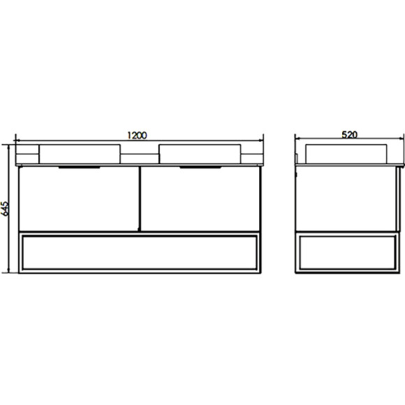 Тумба с раковинами Comforty Порто 120-2 00-00008910 подвесная Дуб дымчатый