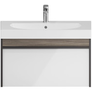 Тумба под раковину Kerama Marazzi Modula 80 MO.80.1+1\AR подвесная Белая глянцевая Дерево