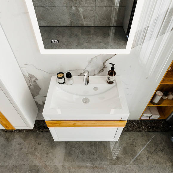 Тумба под раковину Бриклаер Берлин 70 4627125416071 подвесная Белый глянец Тумба под раковину Бриклаер Берлин 70 4627125416071 подвесная Белый глянец