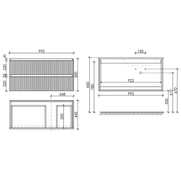 Тумба под раковину Sancos Snob R 100 R SNR100RW подвесная Bianco