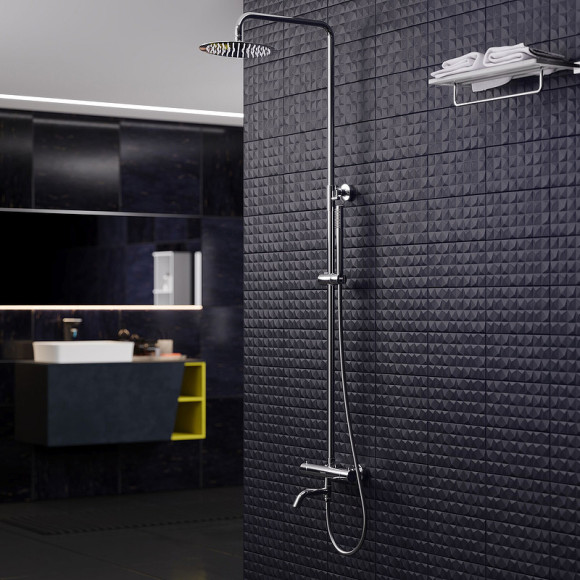 Душевая система Berges Kalisto 3R 075021 с термостатом Хром Душевая система Berges Kalisto 3R 075021 с термостатом Хром