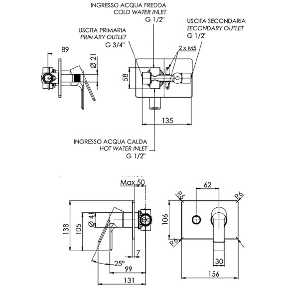 Смеситель для душа Remer Energy EY09HRGNO Черный матовый Смеситель для душа Remer Energy EY09HRGNO Черный матовый
