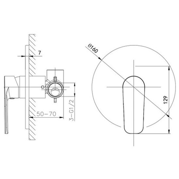 Смеситель для душа Caprigo Atlantic 51-050-crm Хром