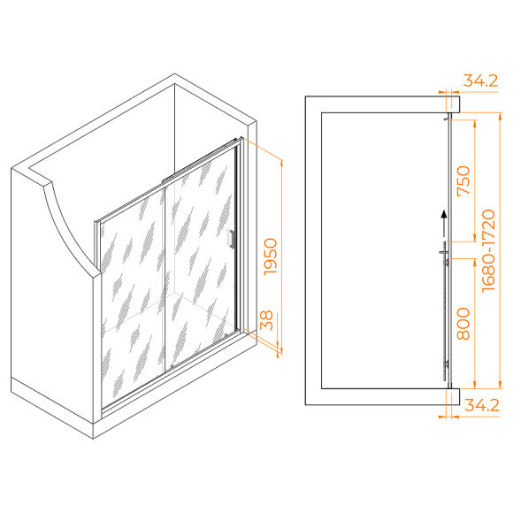 Душевая дверь RGW Passage PA-14Gr 170 41081417-110 профиль Серый стекло прозрачное Душевая дверь RGW Passage PA-14Gr 170 41081417-110 профиль Серый стекло прозрачное
