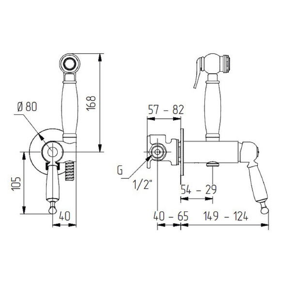 Гигиенический душ со смесителем Migliore Oxford 30531 Золото