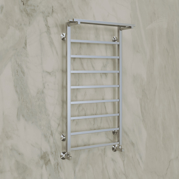 Водяной полотенцесушитель Terminus Контур П9 400х1000 4670078529732 с полкой Хром, нижнее подключение, G 1/2" ВР, с угловым соединением Водяной полотенцесушитель Terminus Контур П9 400х1000 4670078529732 с полкой Хром, нижнее подключение, G 1/2" ВР, с угловым соединением