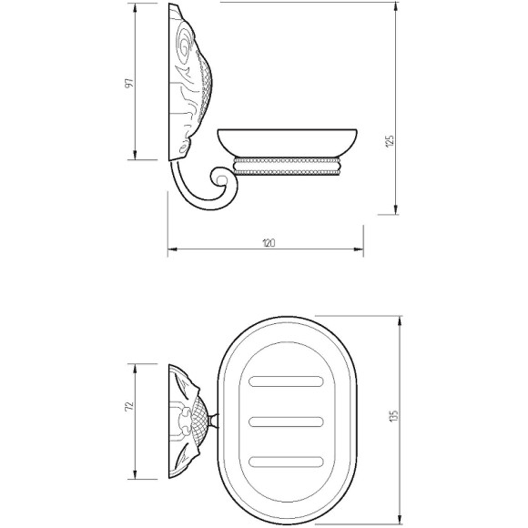Мыльница Migliore Cleopatra 16623 Бронза