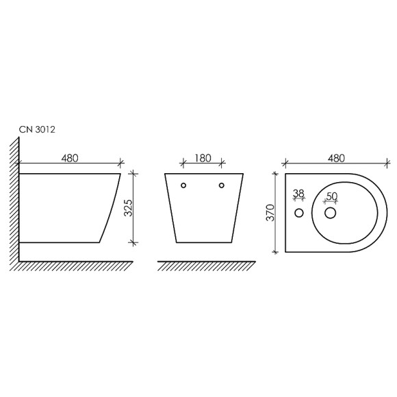 Биде Ceramicanova Forma CN3012 подвесное Белое