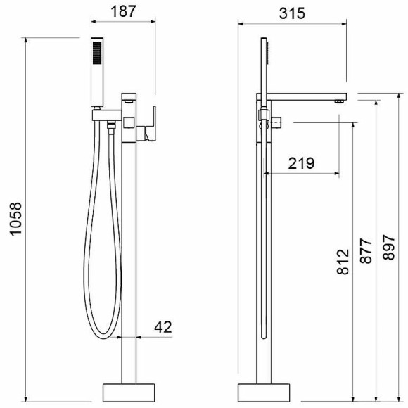 Смеситель для ванны Aquatek Либра AQ1645CR Хром