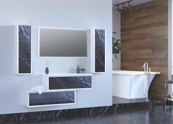 Тумба Marka One Milacco 100П У83571 подвесная Black Stone Тумба Marka One Milacco 100П У83571 подвесная Black Stone