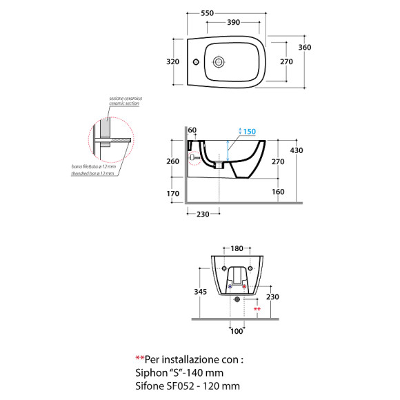 Биде Globo Genesis GNS09.BI*1 подвесное Белое Биде Globo Genesis GNS09.BI*1 подвесное Белое