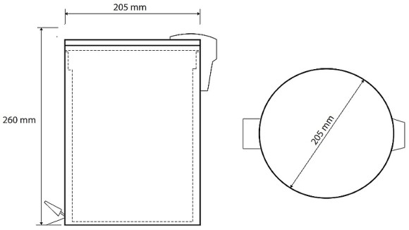 Ведро для мусора Bemeta Graphit 156315013 Антрацит матовый