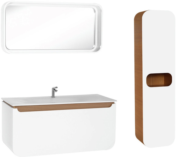 Тумба с раковиной Creavit Pion 120 PN0120.01.BDM+DP120 подвесная Белая Дуб Тумба с раковиной Creavit Pion 120 PN0120.01.BDM+DP120 подвесная Белая Дуб