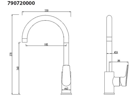 Смеситель для кухни Damixa RedBlu 790720000 Черный Хром