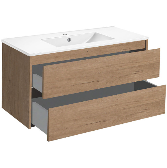 Тумба под раковину Vincea Gio 100 VMC-2G100NO подвесная N.Oak Тумба под раковину Vincea Gio 100 VMC-2G100NO подвесная N.Oak