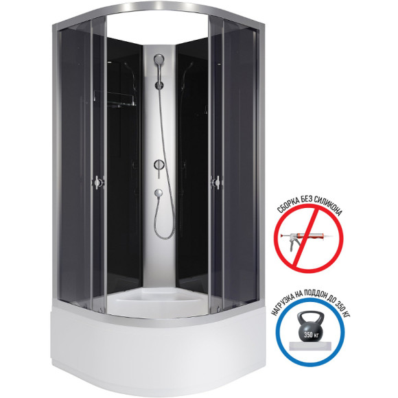Душевая кабина Niagara Eco 80x80 E80/40/TN/BK без гидромассажа Душевая кабина Niagara Eco 80x80 E80/40/TN/BK без гидромассажа