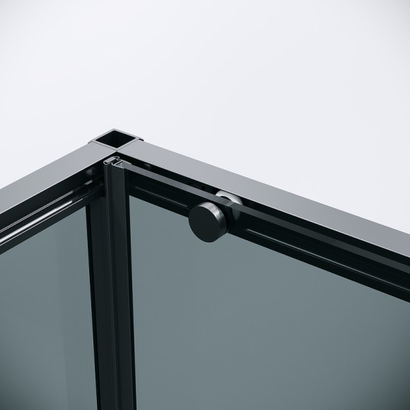 Душевая стенка Grossman Galaxy 80 200.K33.01.80.21.10 профиль Черный матовый стекло тонированное