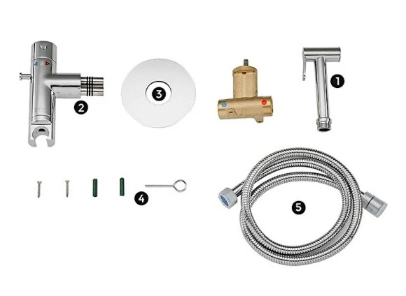 Гигиенический душ со смесителем Gappo G7290 с термостатом Хром Гигиенический душ со смесителем Gappo G7290 с термостатом Хром