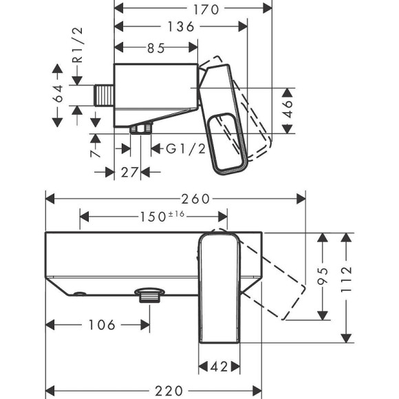 Смеситель для душа Axor Urquiola 11620000 Хром