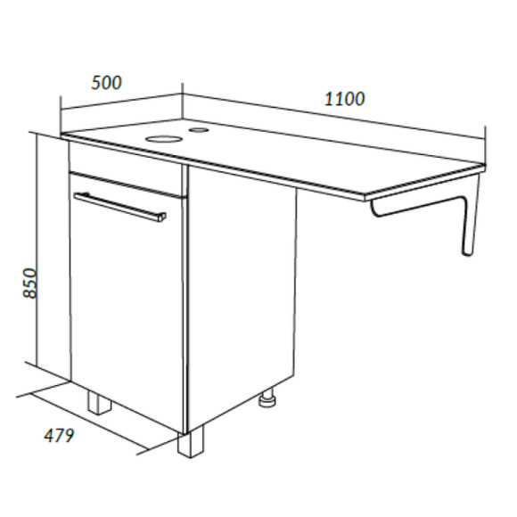 Тумба под раковину 1MarKa Wash 48Н Ц0000002638 Белый глянец