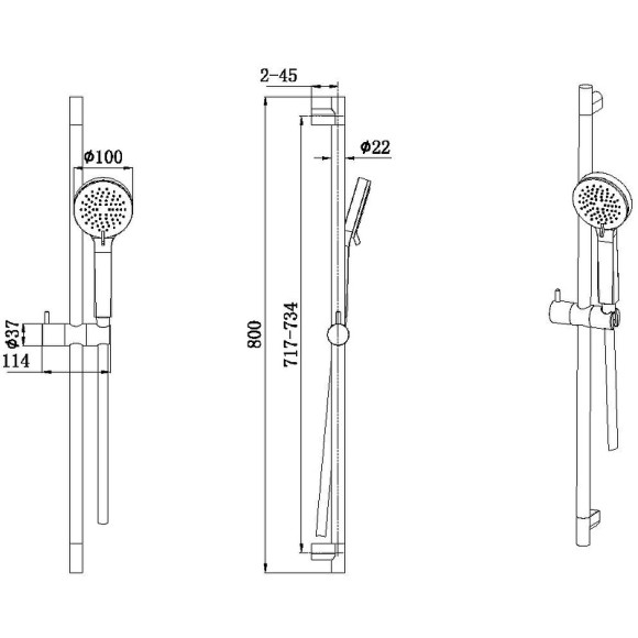 Душевой гарнитур Allen Brau Eclipse 5.E1008-31 Черный матовый Душевой гарнитур Allen Brau Eclipse 5.E1008-31 Черный матовый