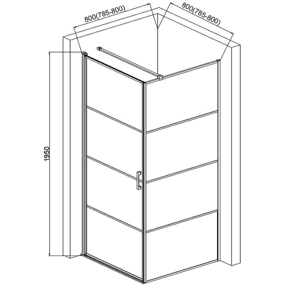 Душевой уголок AQUAme 80x80 L AQM5215-LH-8 профиль Черный матовый стекло прозрачное Душевой уголок AQUAme 80x80 L AQM5215-LH-8 профиль Черный матовый стекло прозрачное